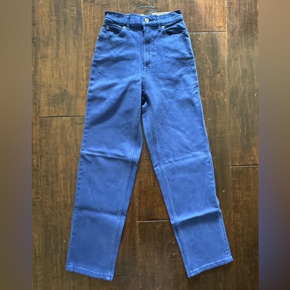 NWT Everlane Women's The Way-High Colored Jean Size 23T Organic Cotton Blue - Picture 2 of 4